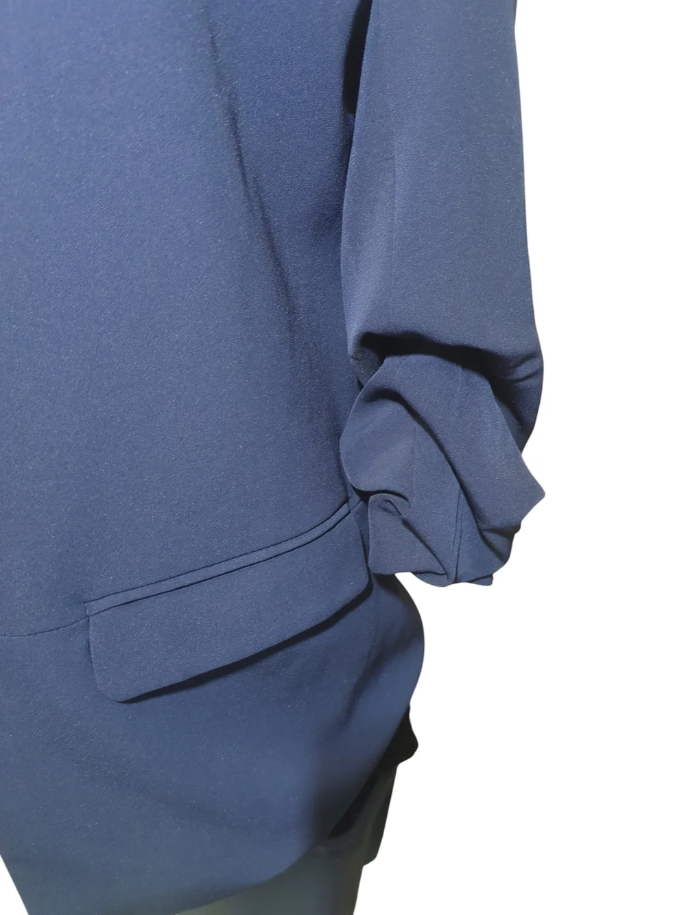 Etiquette Clothiers Navy Open-Front Shawl-Collar Blazer - Picture 6 of 8